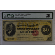 (image for) 1882 $50 Fifty Dollar Gold Certificate Fr-1195 PMG 20 Very Fine