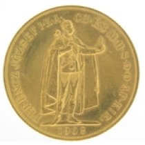 (image for) 1908 100 Corona Gold Austrian/Hungarian Coin .9802 oz Fine Gold