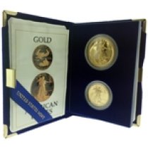 (image for) 1987-P Proof Gold American Eagle 2 Coin Set With Box & COA