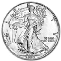 (image for) 1990 1 oz American Silver Eagle Coin With Air-Tite Holder