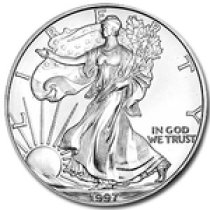 (image for) 1997 1 oz American Silver Eagle Coin With Air-Tite Holder