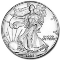 (image for) 1998 1 oz American Silver Eagle Coin With Air-Tite Holder