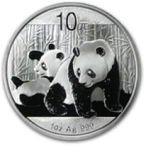 (image for) 2010 1 oz .999 Fine Silver Chinese Panda Coin BU - In Capsule