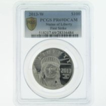 (image for) 2013-W 1 oz Platinum Statue of Liberty Coin PCGS PR-69 DCAM FS