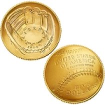 (image for) 2014 National Baseball Hall of Fame Uncirculated $5 Gold Coin