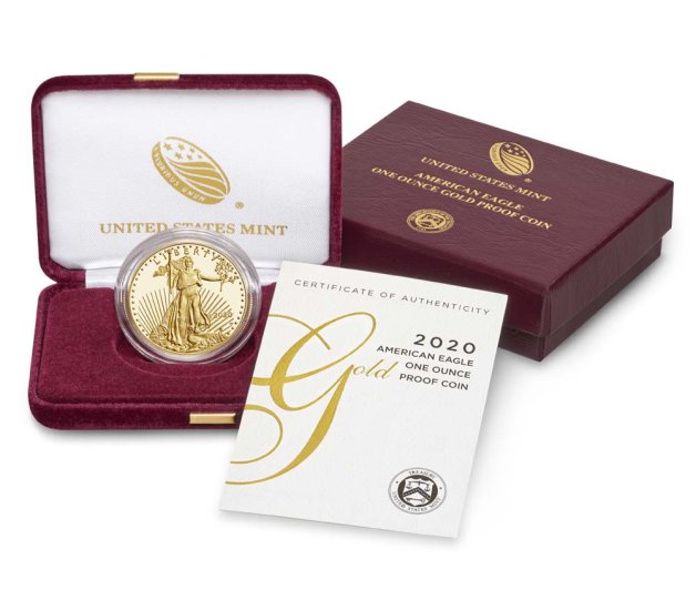 (image for) 2020-W Proof 1 oz Gold American Eagle Coin With Box & COA - Click Image to Close