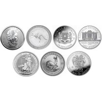 (image for) Lot of 7 - 2023 1 oz Silver Coins From Around The World BU