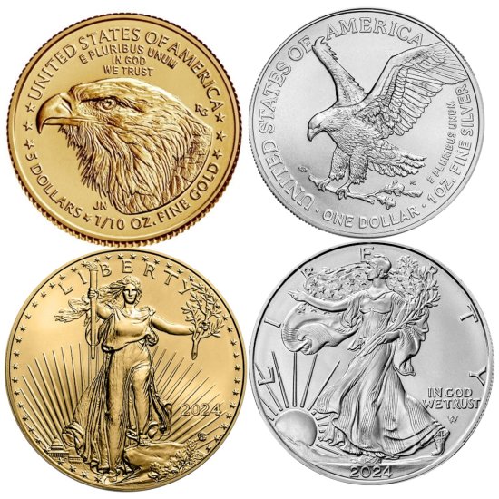 (image for) 2024 American 1 oz Silver Eagle & 1/10th oz Gold Eagle BU - Click Image to Close