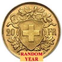 (image for) Swiss Gold 20 Francs Helvetia .1867 oz of Gold Avg - Random Year