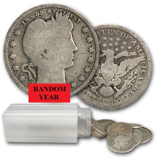(image for) Barber Quarters $10 Face Value 90% Silver Roll Of 40 Coins - Click Image to Close
