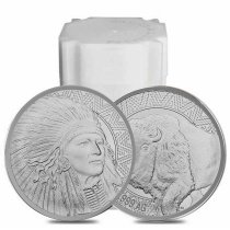 (image for) Roll of 20 - Warrior Buffalo 1 oz .999 Fine Silver Round