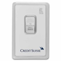 (image for) 5 Gram Credit Suisse Platinum Bar 999 Fine With Assay