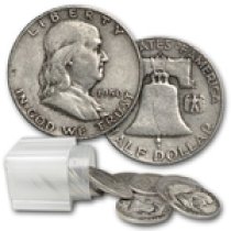(image for) Franklin Halves 90% Silver 20 Coin Roll $10 Avg. Circ.