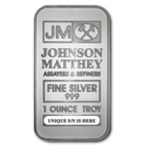 (image for) Johnson Matthey 1 oz .999 Fine Silver Bullion Bar - Sealed