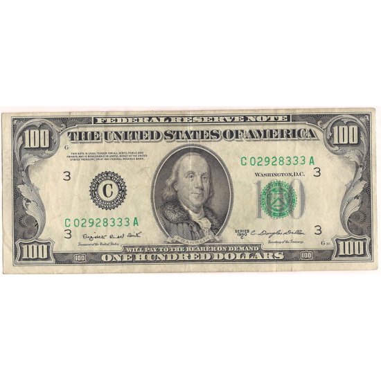 (image for) 1950 C $100 One Hundred Dollars Federal Reserve Note Currency - Click Image to Close