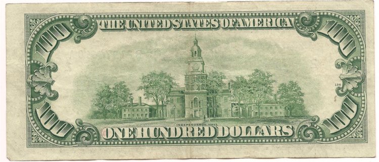 (image for) 1950 D $100 One Hundred Dollars Federal Reserve Note Currency - Click Image to Close