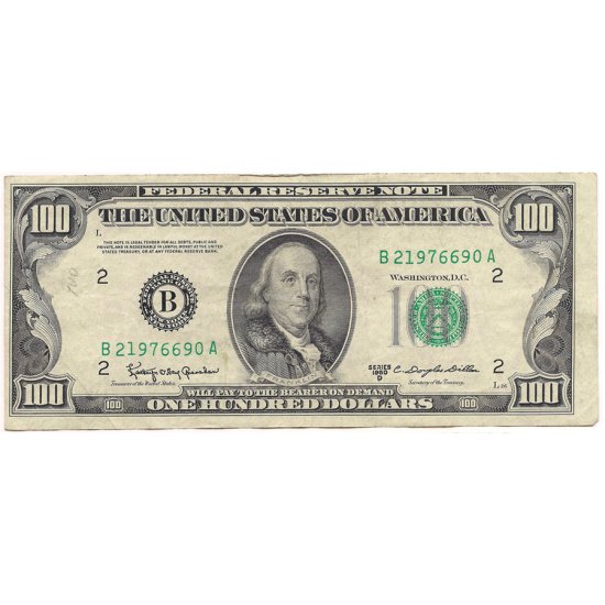 (image for) 1950 D $100 One Hundred Dollars Federal Reserve Note Currency - Click Image to Close