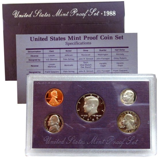 (image for) 1988 US Mint Proof Set Coins - Click Image to Close