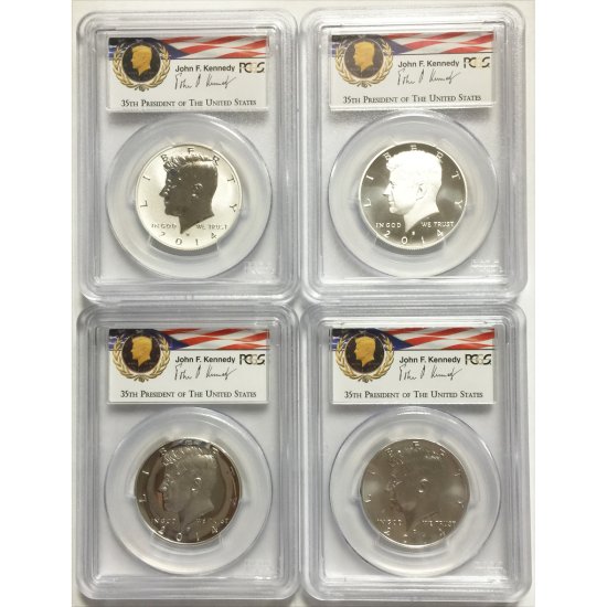 (image for) 2014 PCGS 70 Set 4 Kennedy Half Dollar 50th Anniversary FS - Click Image to Close