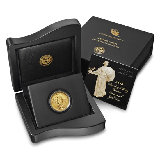 (image for) 2016-W 1/4 oz Standing Libert Centennial Gold Coin - Click Image to Close