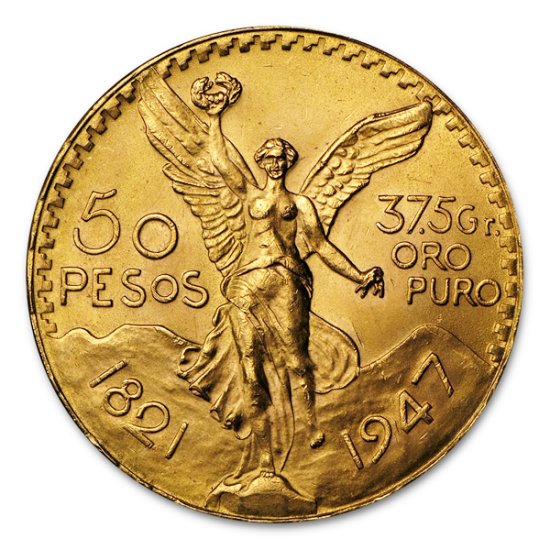 (image for) 50 Pesos Gold Mexican Coin 1.2057 Troy Ounces - Click Image to Close