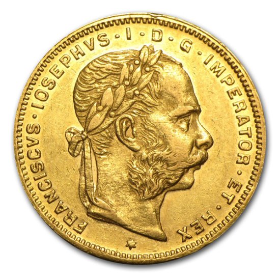 (image for) 1870-1891 Austria .1867 oz Gold 8 Florin/20 Francs Avg Circ - Click Image to Close