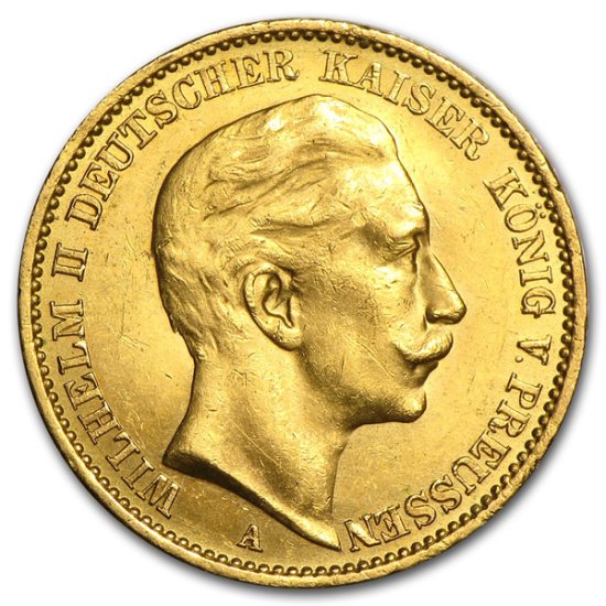 (image for) 1888-1913 Germany .2304 oz Gold 20 Marks Prussia William II - Click Image to Close