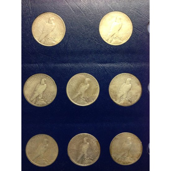 (image for) 1921-1935 Complete Peace Dollar Coin Set F/XF - Click Image to Close