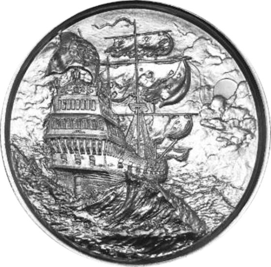 (image for) 2 oz Silver Privateer Ultra High Relief Silver Round - Click Image to Close
