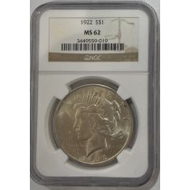 (image for) 1922 Peace Silver Dollar NGC MS62