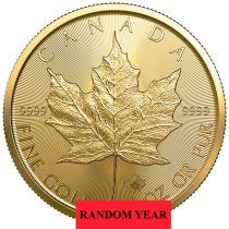 (image for) Random Year - 1 oz Canadian .9999 Fine Gold Maple Leaf Coin BU