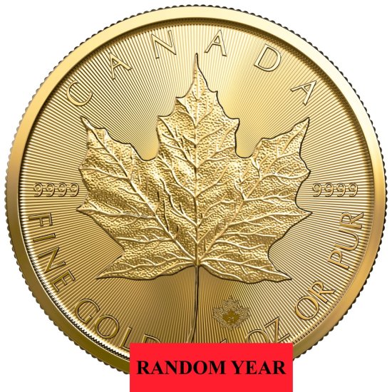 (image for) Random Year - 1 oz Canadian .9999 Fine Gold Maple Leaf Coin BU - Click Image to Close