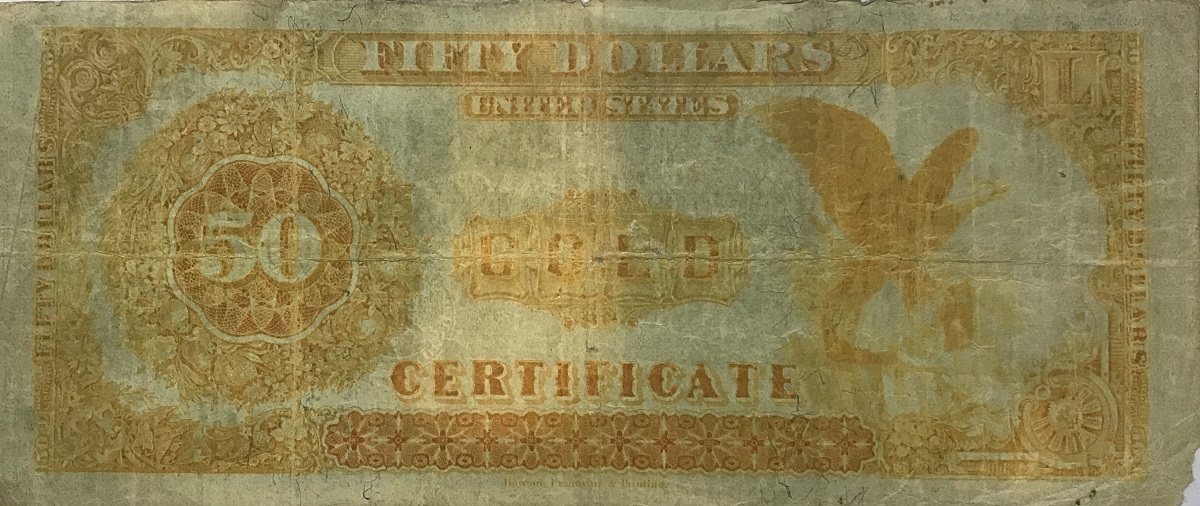 (image for) 1882 $50 Fifty Dollar Gold Certificate Fr-1195 PMG 20 Very Fine - Click Image to Close