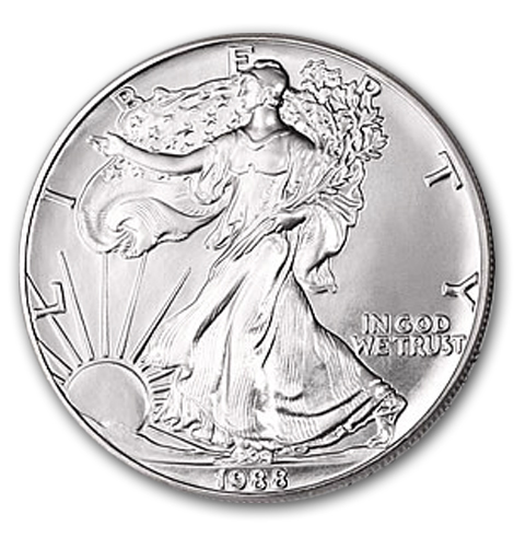 (image for) 1988 1 oz American Silver Eagle Coin With Air-Tite Holder - Click Image to Close