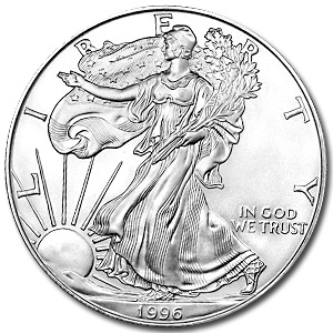 (image for) 1996 1 oz American Silver Eagle Coin With Air-Tite Holder - Click Image to Close