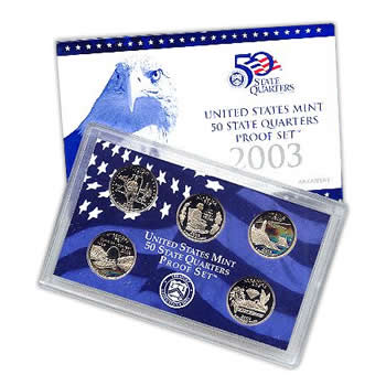 (image for) 2003 US Proof Set Of 5 Piece Quarters Only - Click Image to Close