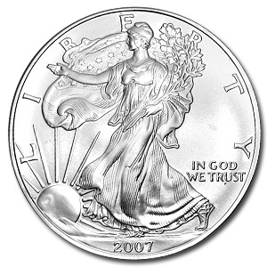 (image for) 2007 1 oz American Silver Eagle Coin With Air-Tite Holder - Click Image to Close