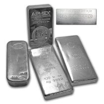 (image for) 100 oz .999 Fine Silver Bar - Secondary Market
