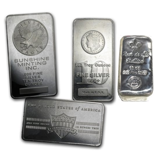 (image for) 10 oz Silver Bullion Bar 999 Fine Silver Secondary Market - Click Image to Close