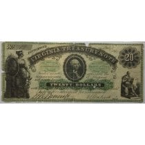 (image for) 1861 Richmond, Virginia Treasury $20 Civil War Date Note