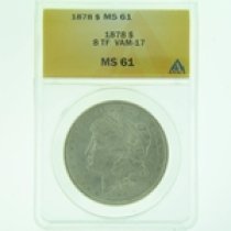 (image for) 1878 8 TF VAM-17 Silver Morgan Dollar ANACS MS-61