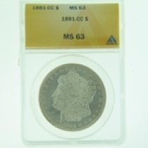 (image for) 1881 CC Silver Morgan Dollar ANACS MS-63