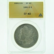 (image for) 1881 S Silver Morgan Dollar ANACS EF-40