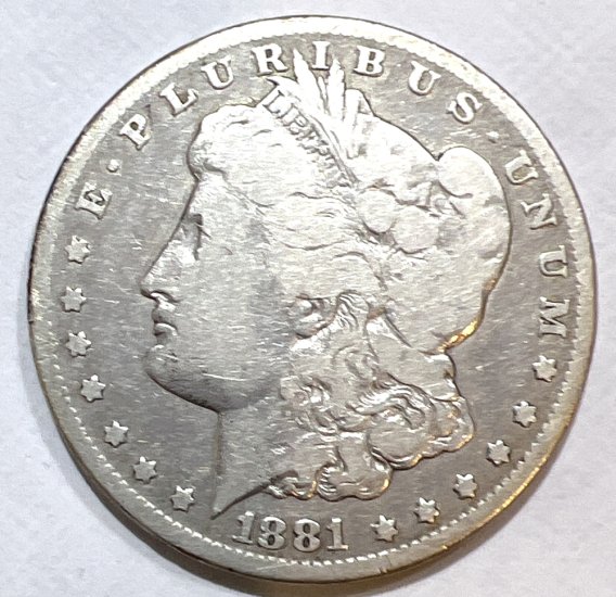 (image for) 1881-CC Morgan Silver Dollar Circulated Coin - See picture - Click Image to Close