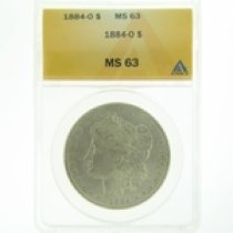 (image for) 1884 O Silver Morgan Dollar ANACS MS-63