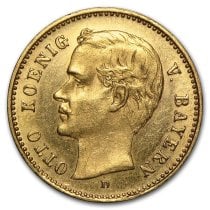 (image for) 1890-1912 Germany Gold 10 Mark Bavaria Otto Avg Circ