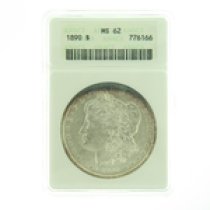 (image for) 1890 Silver Morgan Dollar ANACS MS-62