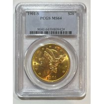 (image for) 1901-S $20 PCGS MS64 Gold Double Eagle Liberty Coin