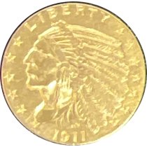 (image for) 1911 $2.5 Gold Indian Head Eagle Coin