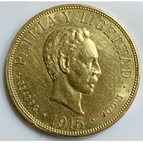(image for) 1915 20 Pesos Cuba Jose Marti Gold Coin
